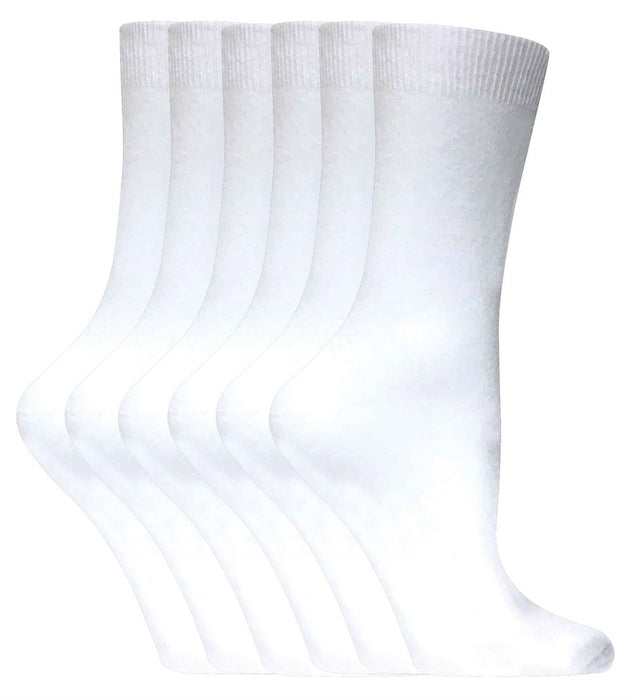 6 Pairs Ladies Plain Coloured Cotton Socks