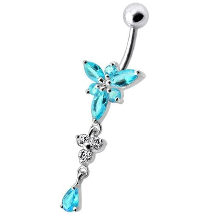 Fancy  Jeweled Dangling Belly Navel Ring