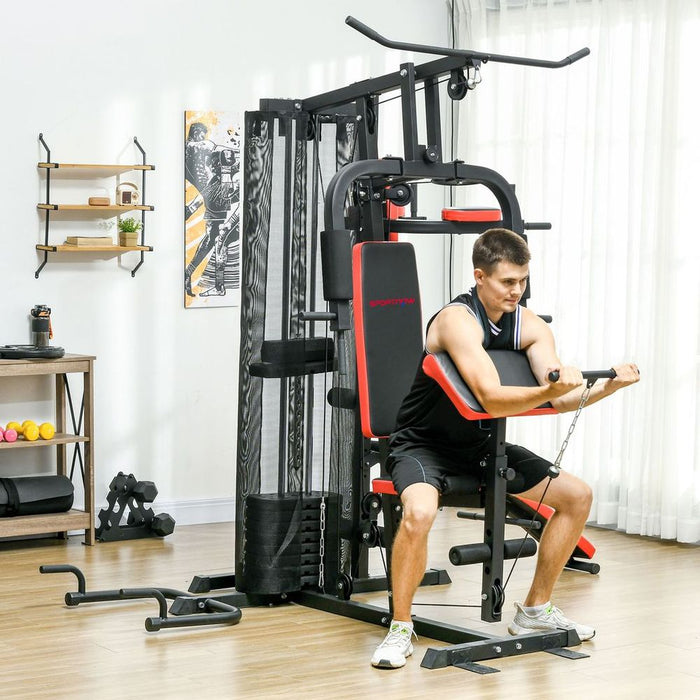 Ultimate Home Gym: Multi-Station Workout System with Sit Up Bench, Push Up Stand, Dip Station