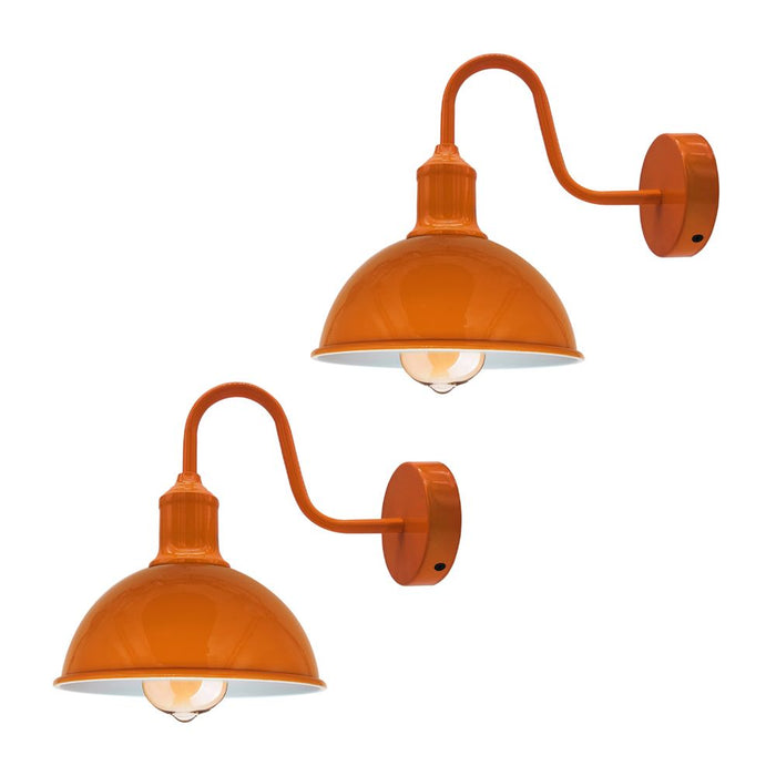 Modern Industrial Swan Neck Metal Arm E27 Sconce Wall Light Set Fixture for Living Room Dining Room Kitchen.