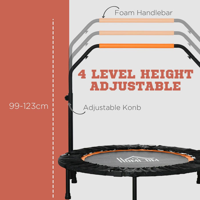 Premium Steel Frame Foldable Trampoline w/ Adjustable Handle - 40" Mini Rebounder - HOMCOM