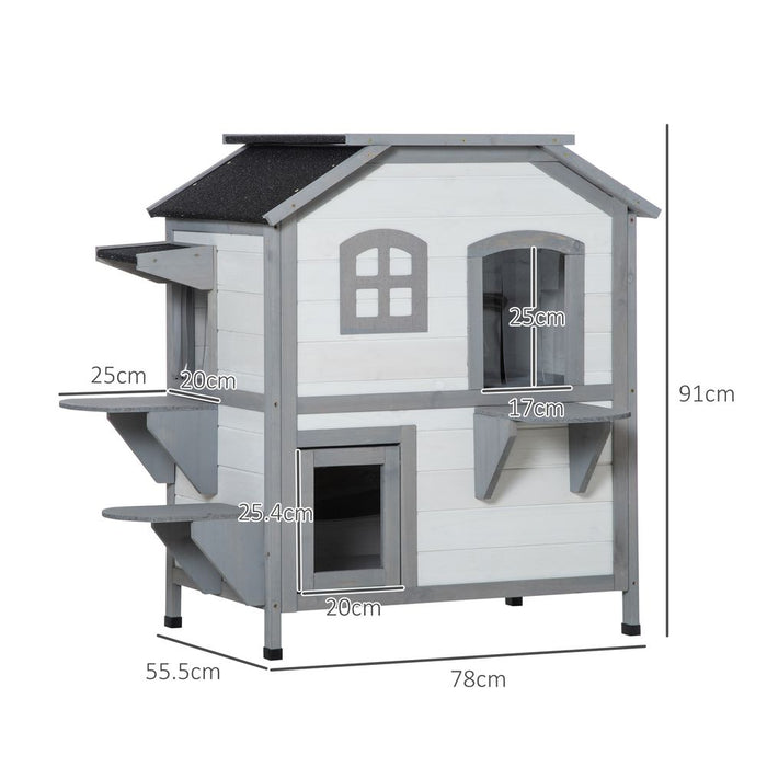 PawHut Kitten Condo - Openable Roof, Catio Enclosure, White