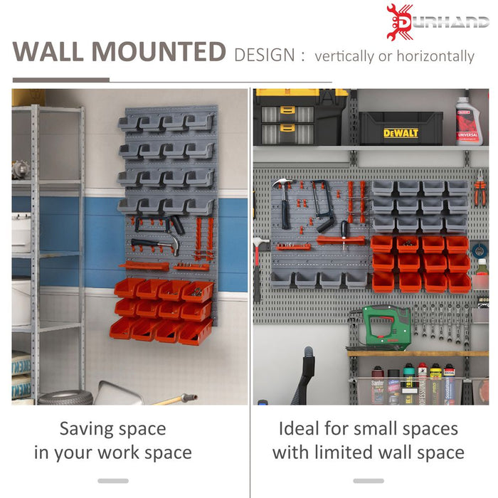 Maximize Storage Space with DURHAND Wall Unit - Tools & Hardware Organizer w/ Containers - High Quality & Easy to Install