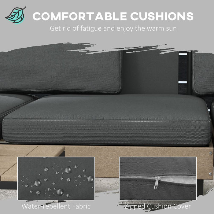 Transform Your Garden with Outsunny HDPE Furniture Sets - Grey, Cushions, Table, L-Shaped Sofa