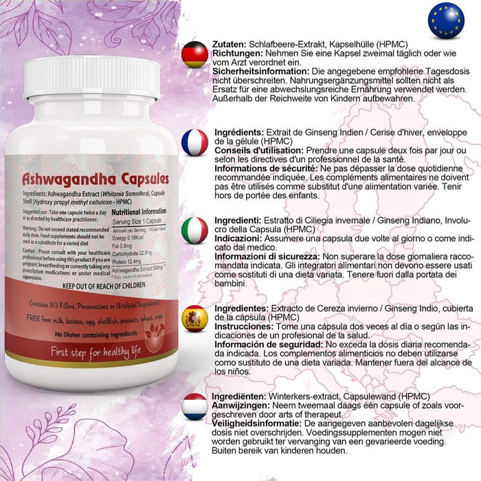 Ashwagandha Capsule - Powerful Ayurvedic Herb for Strength, Sleep, Immunity, Heart, and Brain - Top Quality