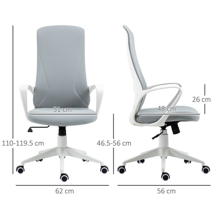 Premium Vinsetto Grey High-Back Office Chair - Adjustable, Elastic, and Comfortable