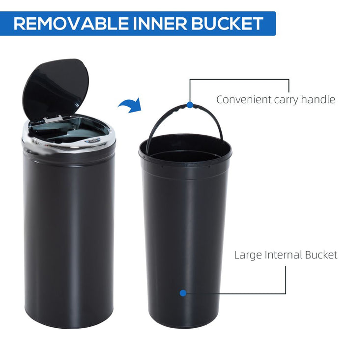 42L Sensor Trash Can W/ Bucket-Black