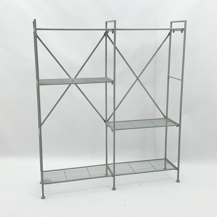 Premium Quality 141CM Grey Shelf Unit - Easy Assembly, Durable Painted Metal, Multi-Purpose