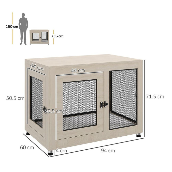 Premium Dog Kennel Furniture: End Table w/ Two Doors, Soft Cushion for Large Dogs - High Quality, Easy Assembly - Buy Now!