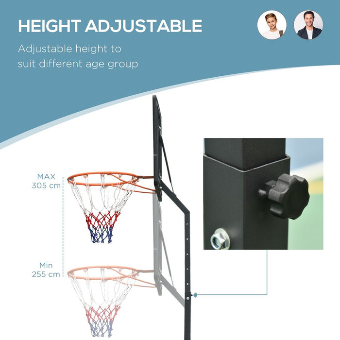 Height Adjustable Basketball Hoop - Freestanding, Wheels, High Quality