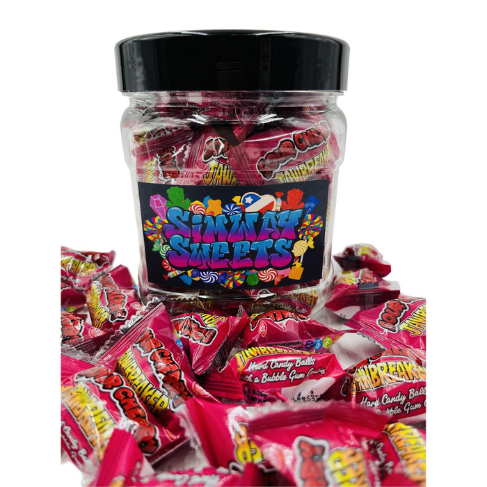 Jawbreaker Cherry x 40: Delicious Hard Candy in a Jar! Free Shipping, Fresh Stock, Individually Wrapped, Reusable Jar! Perfect Gift!