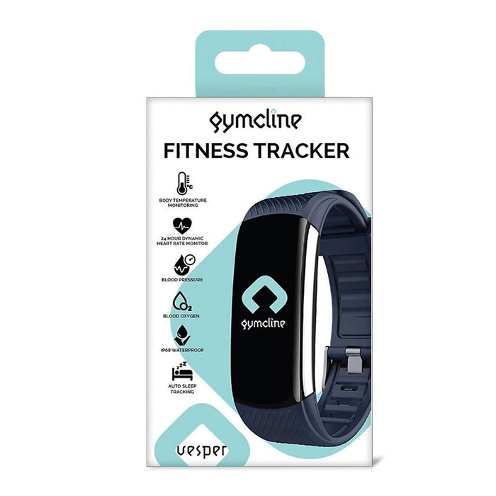 Gymcline Vesper Fitness Tracker - Body Temperature Monitoring, Navy