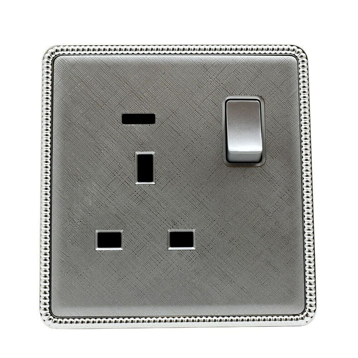 Premium Brushed Chrome Screwless Light Switches & Socket~2454