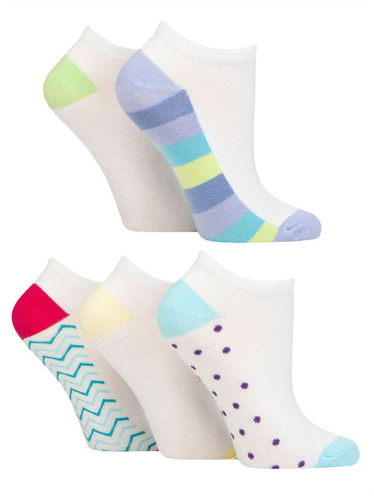 Wildfeet - 5 Pack Ladies Bamboo Trainer Liner Socks