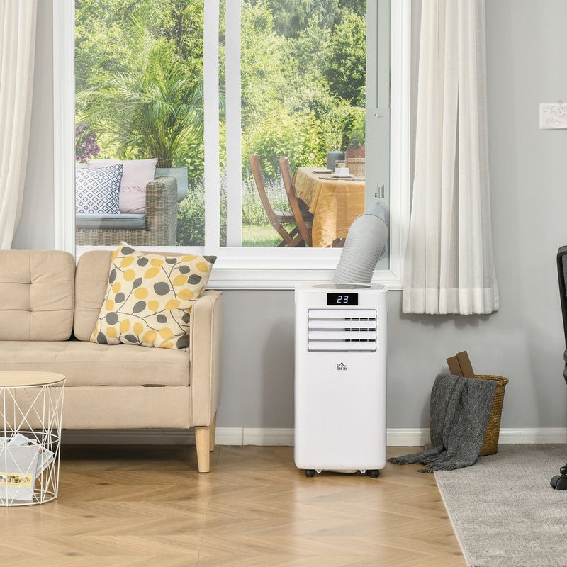 HOMCOM 7000 BTU Air Conditioning Unit, 3-in-1 Portable Air Conditioner, Dehumidifier, Cooling Fan with Remote Control, Digital Display, 2 Speeds, 24H Timer, Window Venting Kit, 15m²