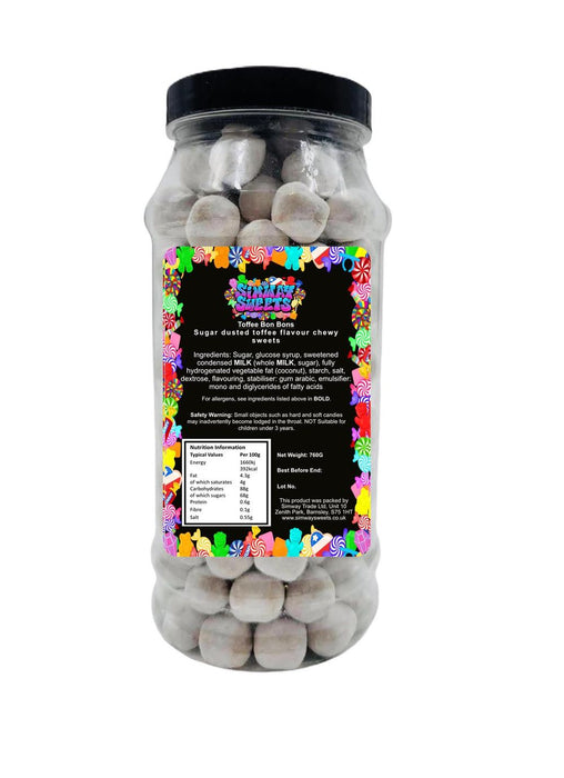 Toffee Flavour BonBons Jar - Retro Sweets Gift - Fast Delivery - Best Quality