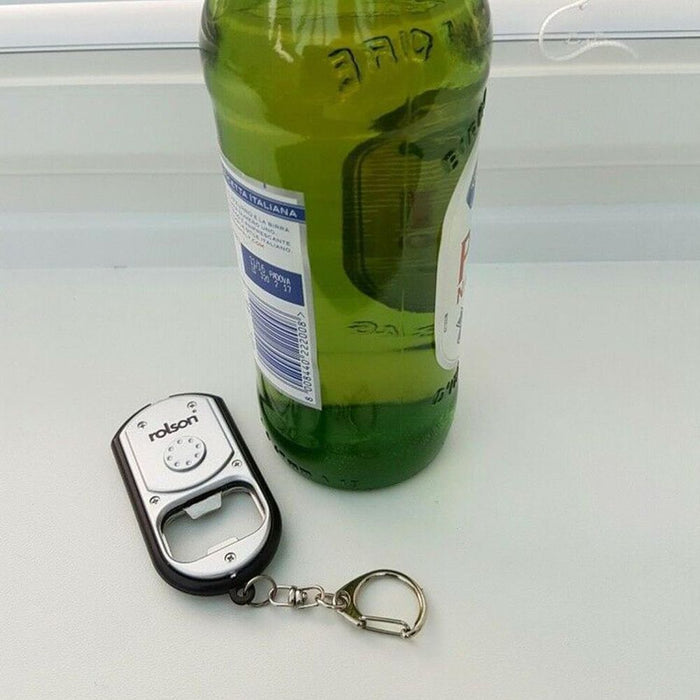 Rolson Bottle Opener Key Ring with LED & On/Off Button - High Quality