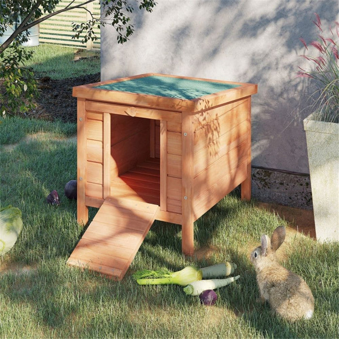 Pet/Dog House - Natural Wood and Green 16.5" L x 20" W x 17" H