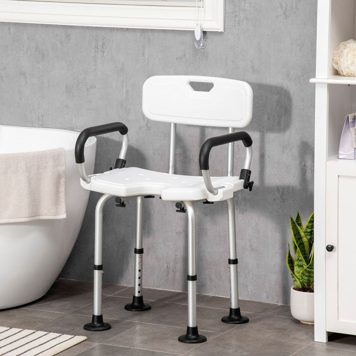 Adjustable Shower Stool with Suction Foot Pads for Elderly Disabled