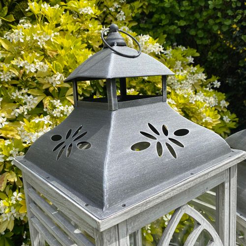 81/62/43CM SET 3 WOODEN LANTERNS