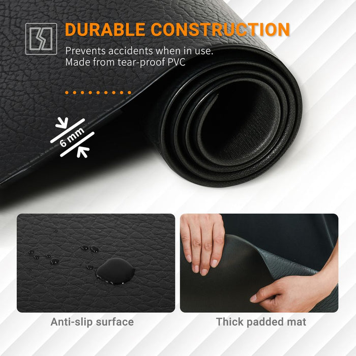 HOMCOM Gym Equipment Mat - Non-slip Floor Protector - 6mm Thick - 180 x 90 x 0.6cm