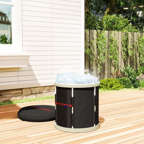 SPORTNOW Ice Bath Tub Outdoor, 210L Portable Cold Water Therapy Tub, Black