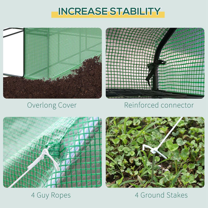 Premium Walk-In Greenhouse w/ Removable Cover & Shelves - High-Quality & Eco-Friendly - 244x180x210cm