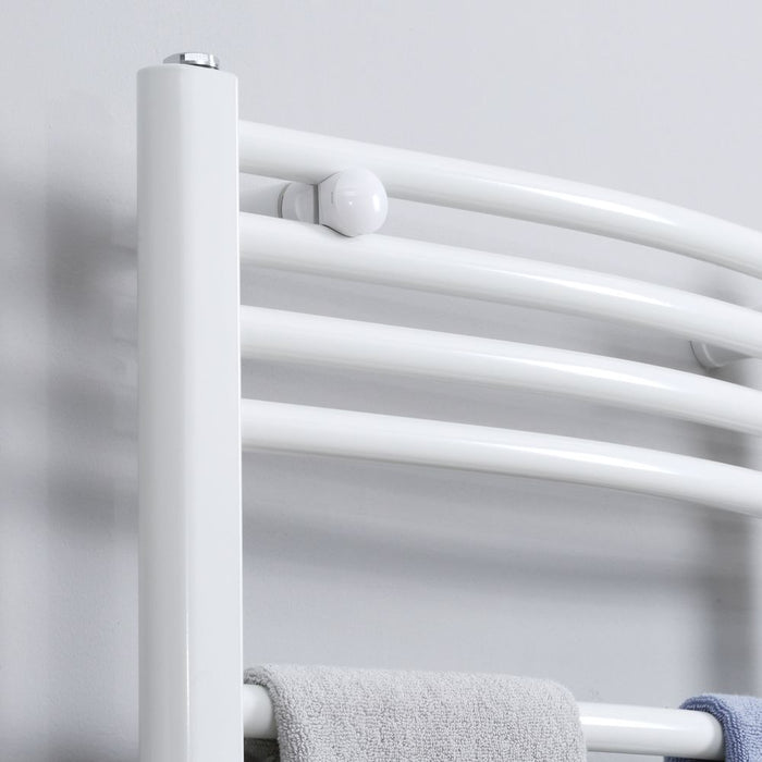 Heated Towel Rail, Bathroom Ladder Radiator 600mm x 1200mm White - HOMCOM