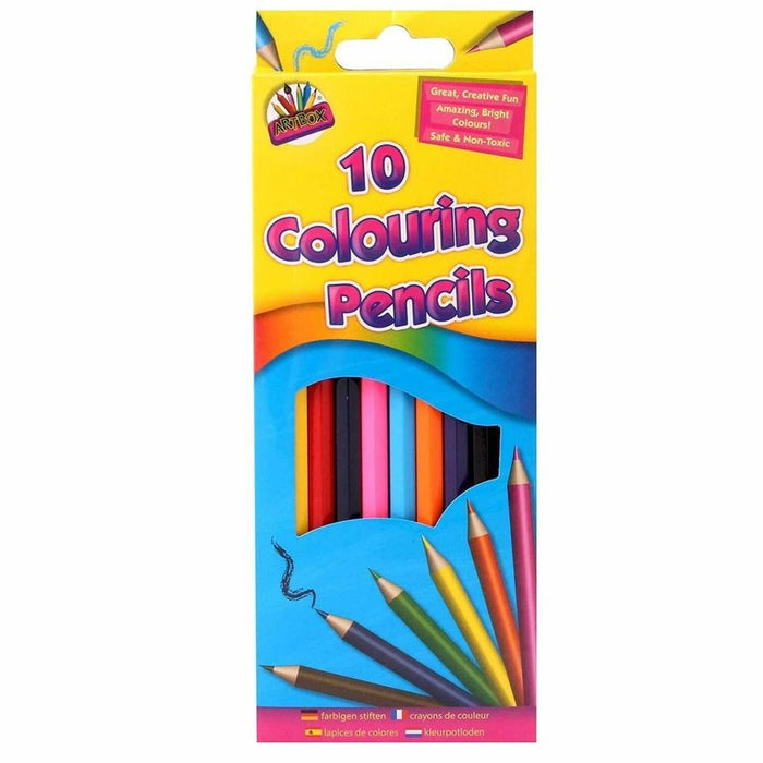 ArtBox 10 Colouring Pencils - High Quality, Safe & Non-Toxic - Full Size