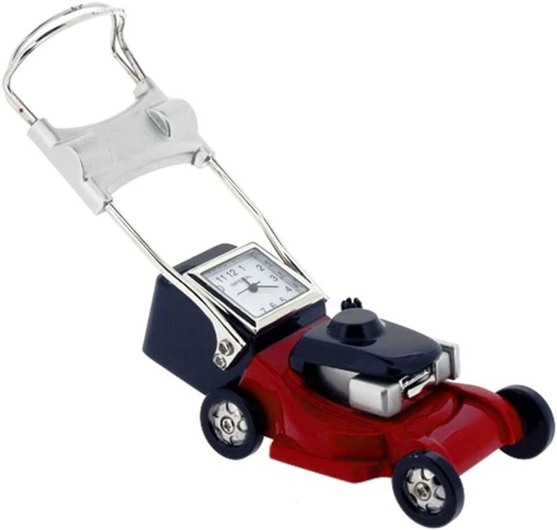 Premium Metal Grass Sweeper - Solid Brass, Red/Silver, Miniature Clock - Best Quality, Confidence