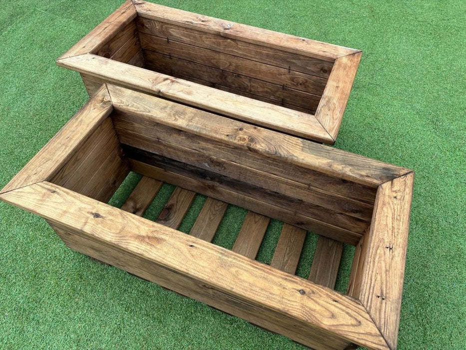 Premium British-Made Wooden Trough Set | 10-Year Rot Free Guarantee | Handcrafted & Sustainable | Outdoor Garden Decor