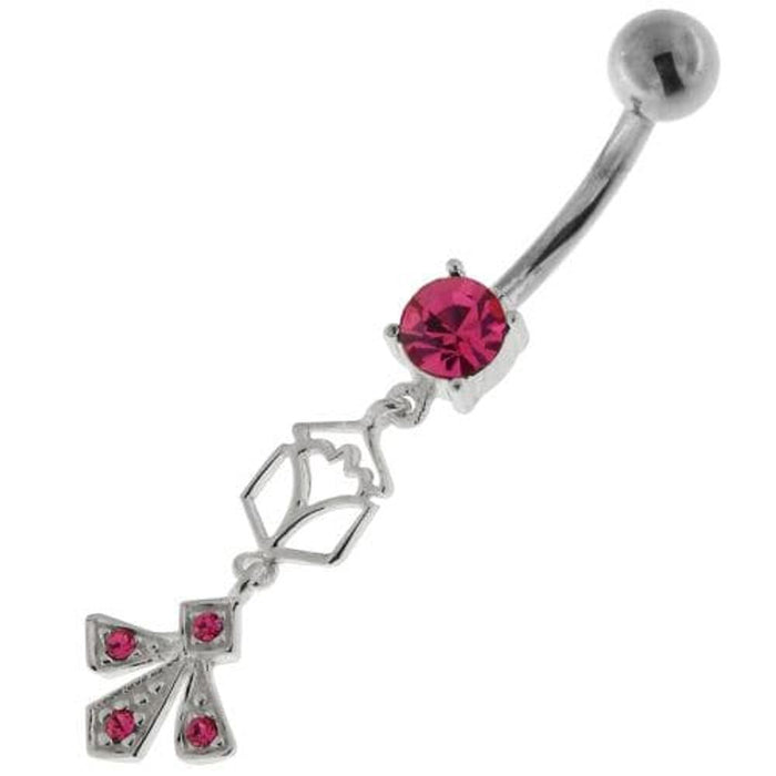 Fleur de lis fusion 925 Sterling Silver Belly Button Ring