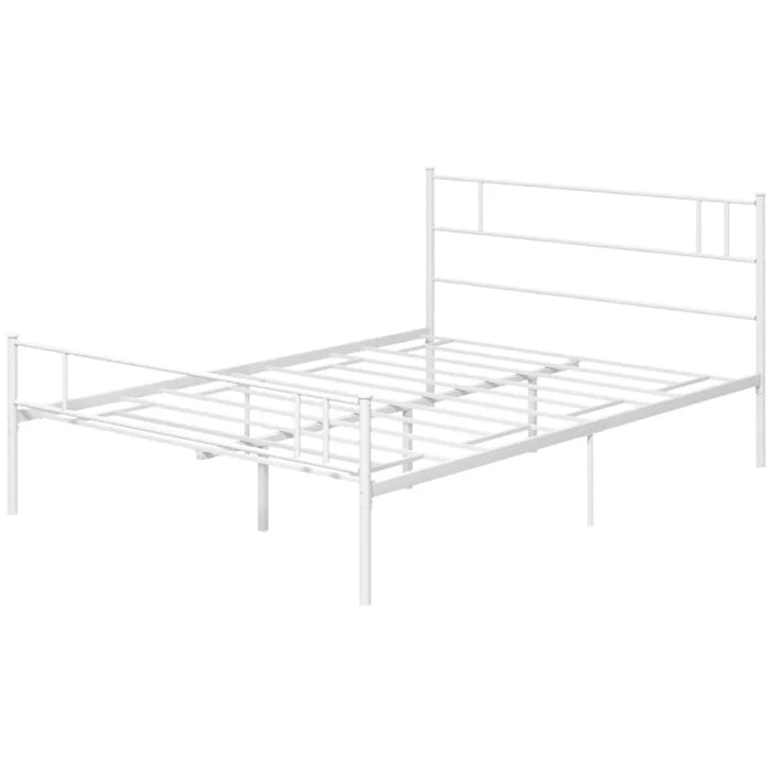 Premium HOMCOM Double Metal Bed Frame: Headboard, Footboard, Storage - High Quality