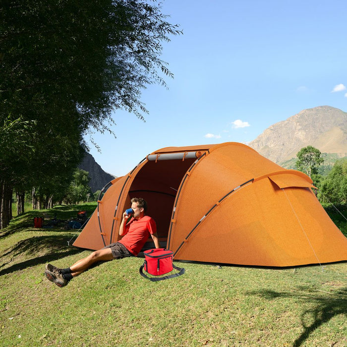 Outsunny 4-6 Person Camping Dome Tent - Spacious, Weather-Resistant, Perfect for Hiking & Travel