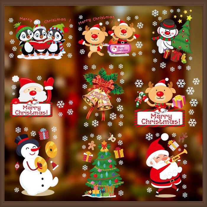 Vibrant Xmas Window Stickers - Create Festive Memories | Reusable Stickers | Easy to Apply | Premium Quality Material | Wide Application