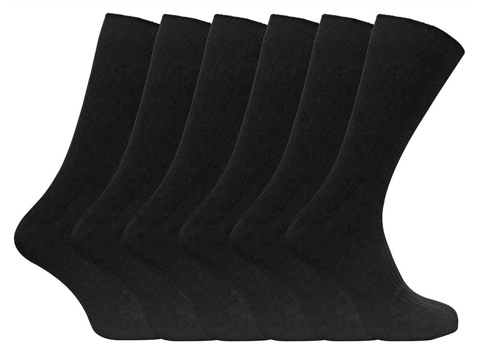 Premium Quality 100% Cotton Socks - 6 Pairs