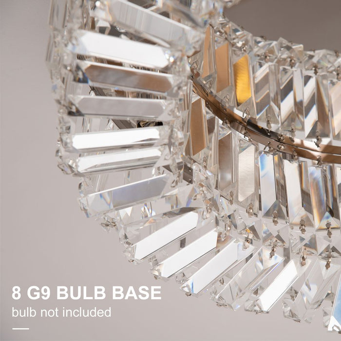 Sparkling Crystal Chandelier - Elegant Stainless Steel Pendant Lighting