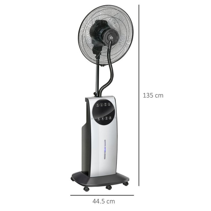 MistSpray Standing Fan, 3.1L Water Tank, Auto Humidity, Black - Top Quality!