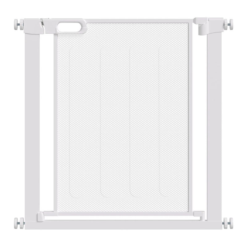 PawHut Pressure Fit Safety Gate for Doorways and Staircases, Dog Gate w/ Auto Closing Door, Pet Barrier for Hallways w/ Double Locking, Openings 75-82 cm - White