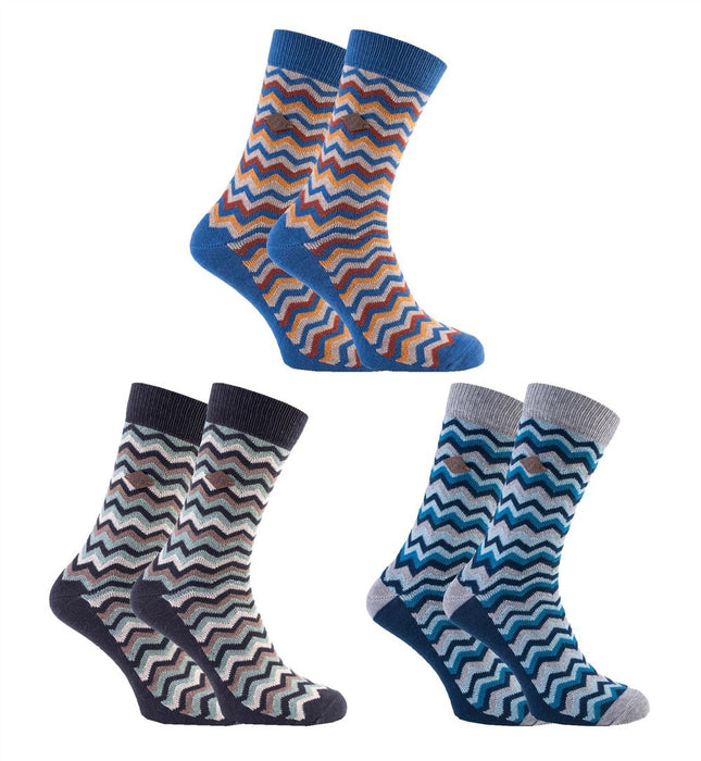 Farah 1920 - 2 Pairs Mens Zig Zag Socks