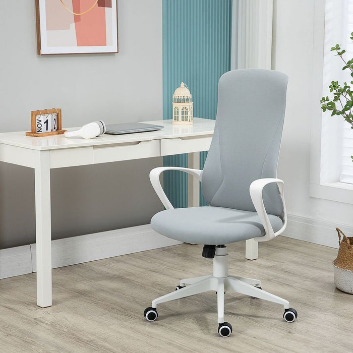 Premium Vinsetto Grey High-Back Office Chair - Adjustable, Elastic, and Comfortable