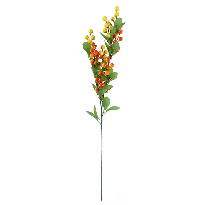 High-Quality Artificial Orange Berry Spray - Ideal for Decorations and Arrangements - 70cm Height