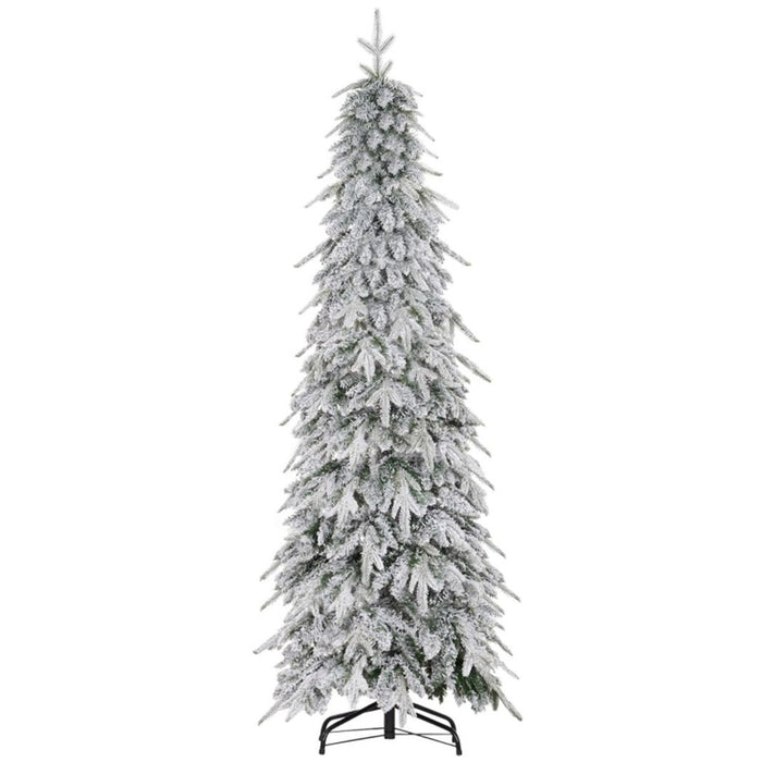 6 ft Christmas Tree Artificial Green Pencil Shaped snowy design