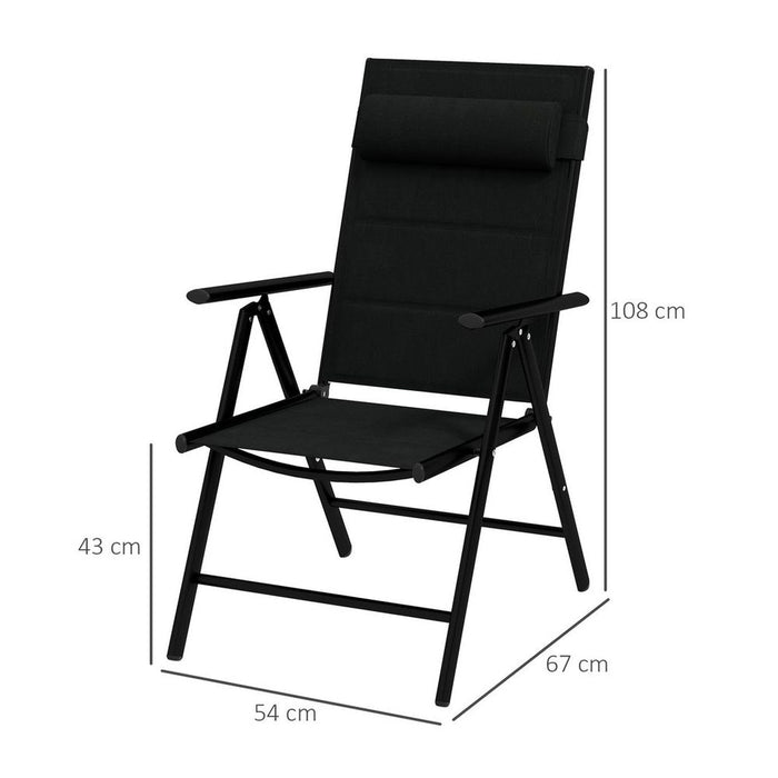 Premium Outdoor Folding Chairs - Padded - Set of 2 - Lightweight & Black - Buy Now!