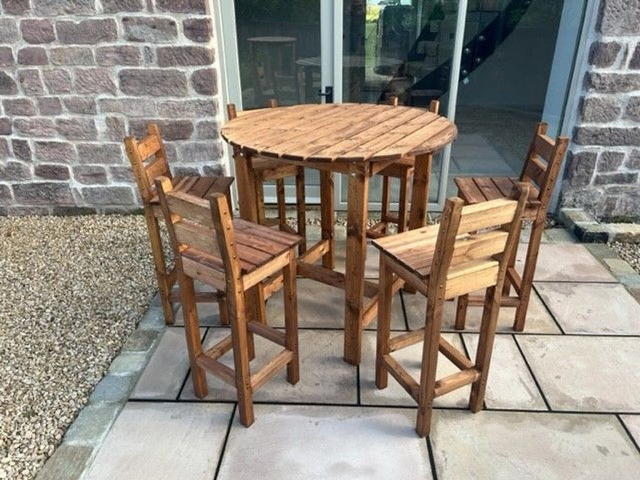 Premium Outdoor Bar Set - Solid Wood, 4-Seater, 10-Year Guarantee