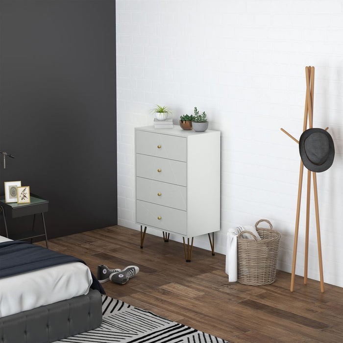 HOMCOM 4-Drawer Dresser: Stylish, Spacious Storage for Bedroom, High-Quality