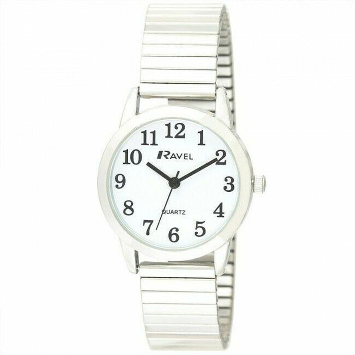 Ravel Men's Bold Number White Dial Silver Bracelet Watch R0232