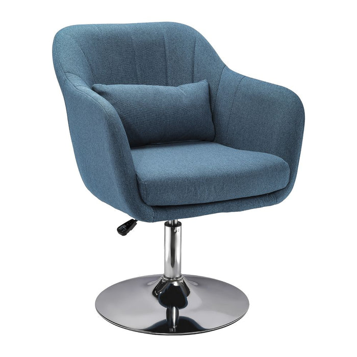 Premium HOMCOM Retro Swivel Tub Chair - Steel Frame - Blue - Cushion Seat - High Quality - Stylish Design