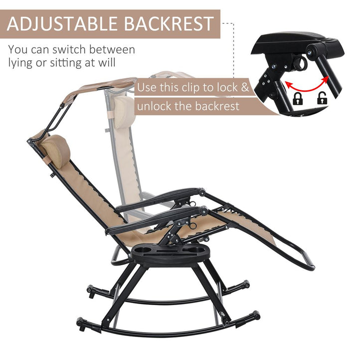 Ultimate Zero-Gravity Rocking Chair with Adjustable Back - Outdoor Lounge Seat