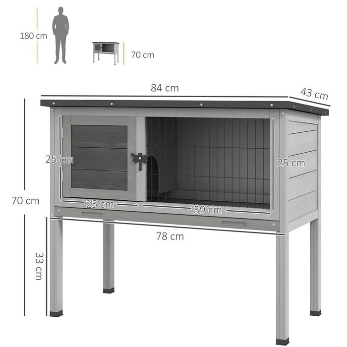 Premium PawHut Large Rabbit Hutch | Elevated Wood Design | Asphalt Roof & Tray for Indoor/Outdoor Pets